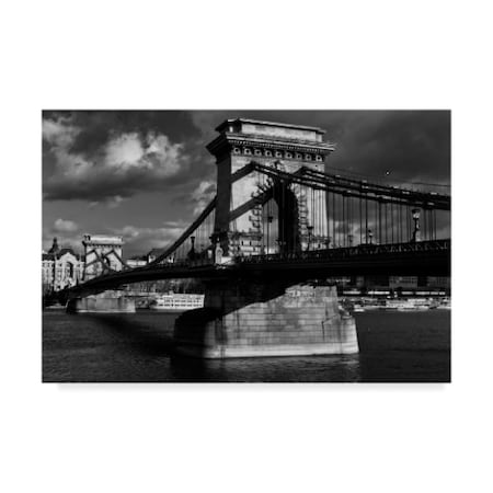 Istv�n Nagy 'Budapest Chain Bridge Bw' Canvas Art,12x19